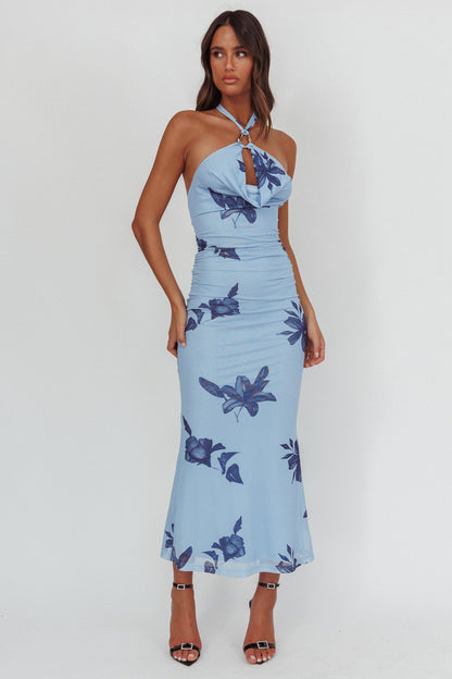 Abito lungo con scollo all'americana One Night Cowl Lily Blue
