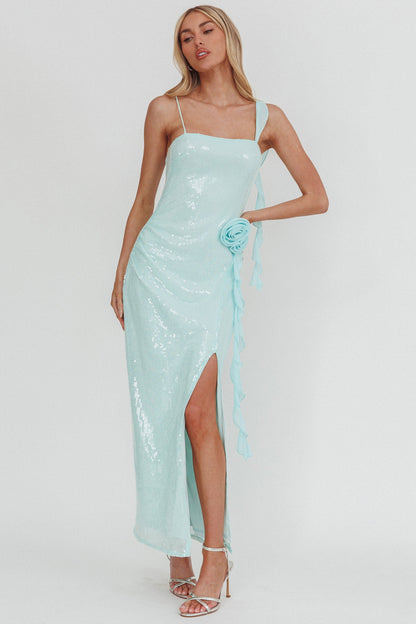 She Glows Cami Strap Sequin Maxi Dress Menta