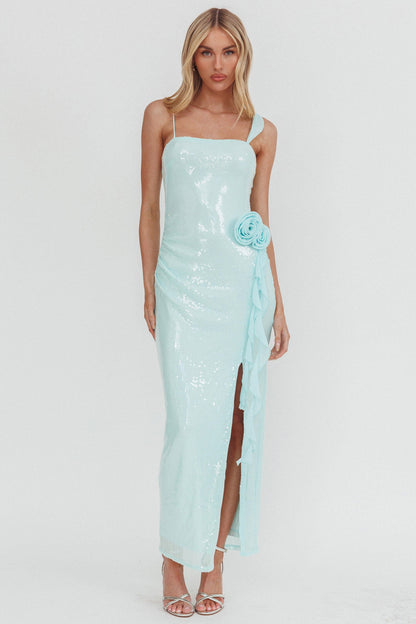 She Glows Cami Strap Sequin Maxi Dress Menta