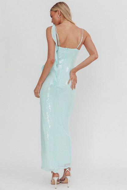 She Glows Cami Strap Sequin Maxi Dress Menta