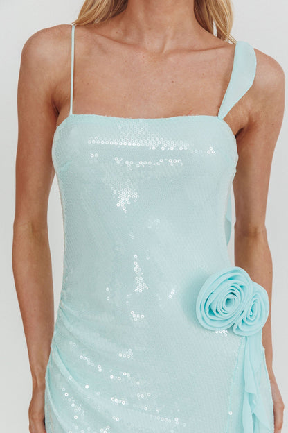 She Glows Cami Strap Sequin Maxi Dress Menta