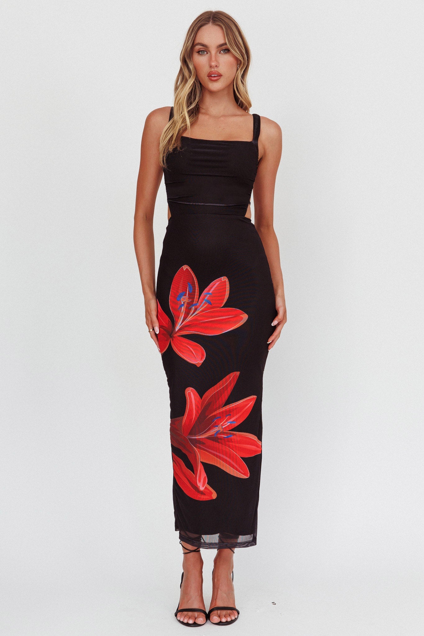 Abito lungo Dream Crush con lacci sulla schiena Lily Black