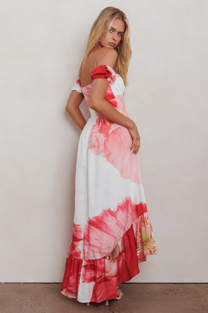 Abito lungo con busto arricciato Sunday Mornings Floral Blush