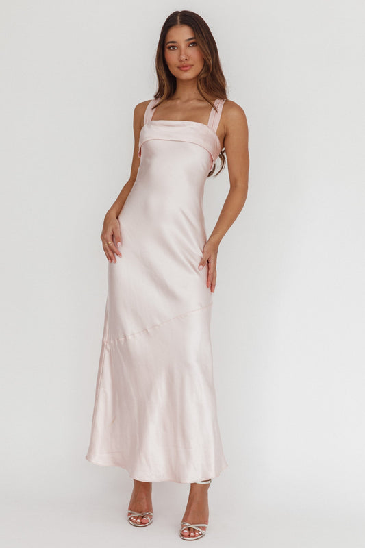 Abito midi con fascia sulle spalle Carmel Blush