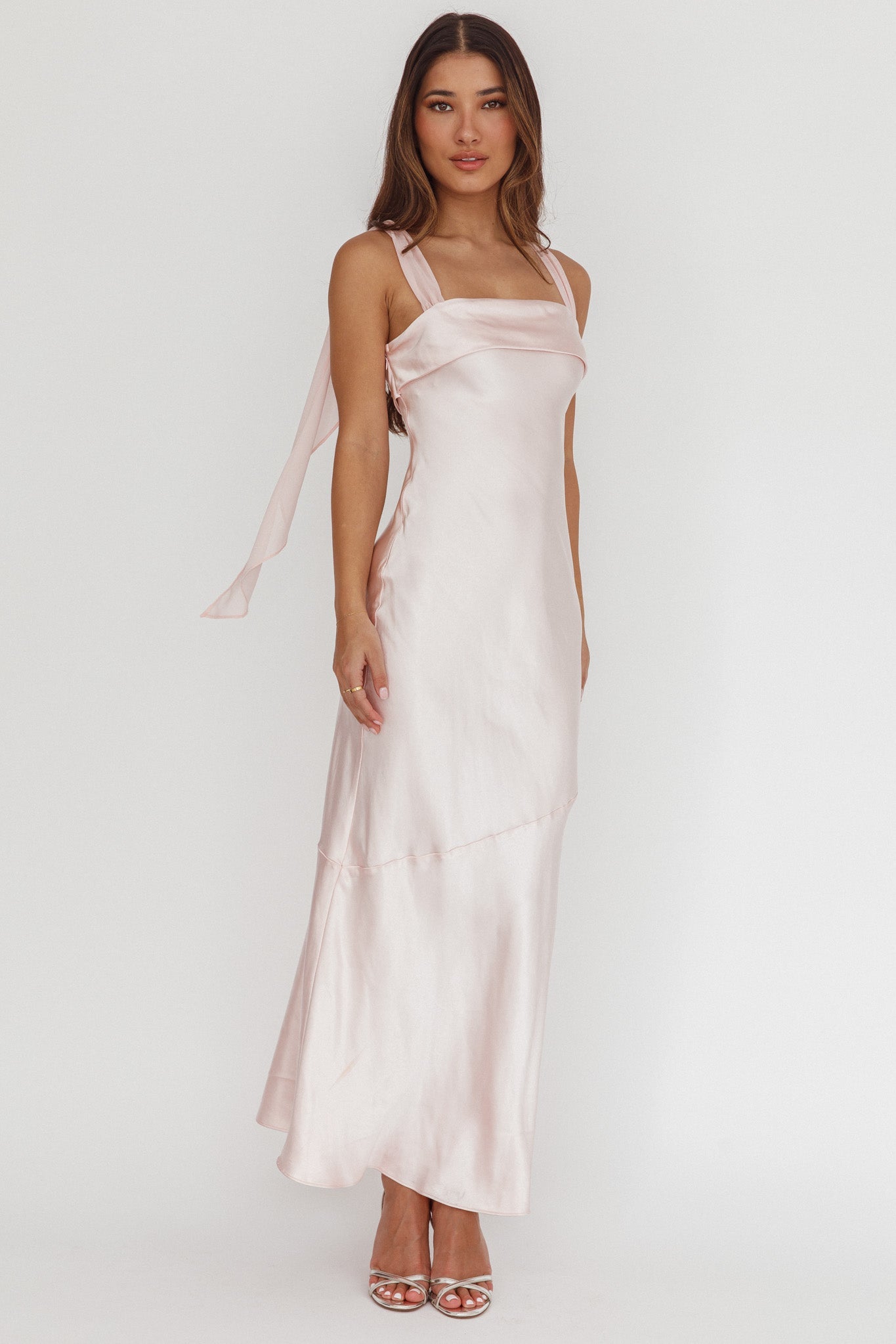 Abito midi con fascia sulle spalle Carmel Blush