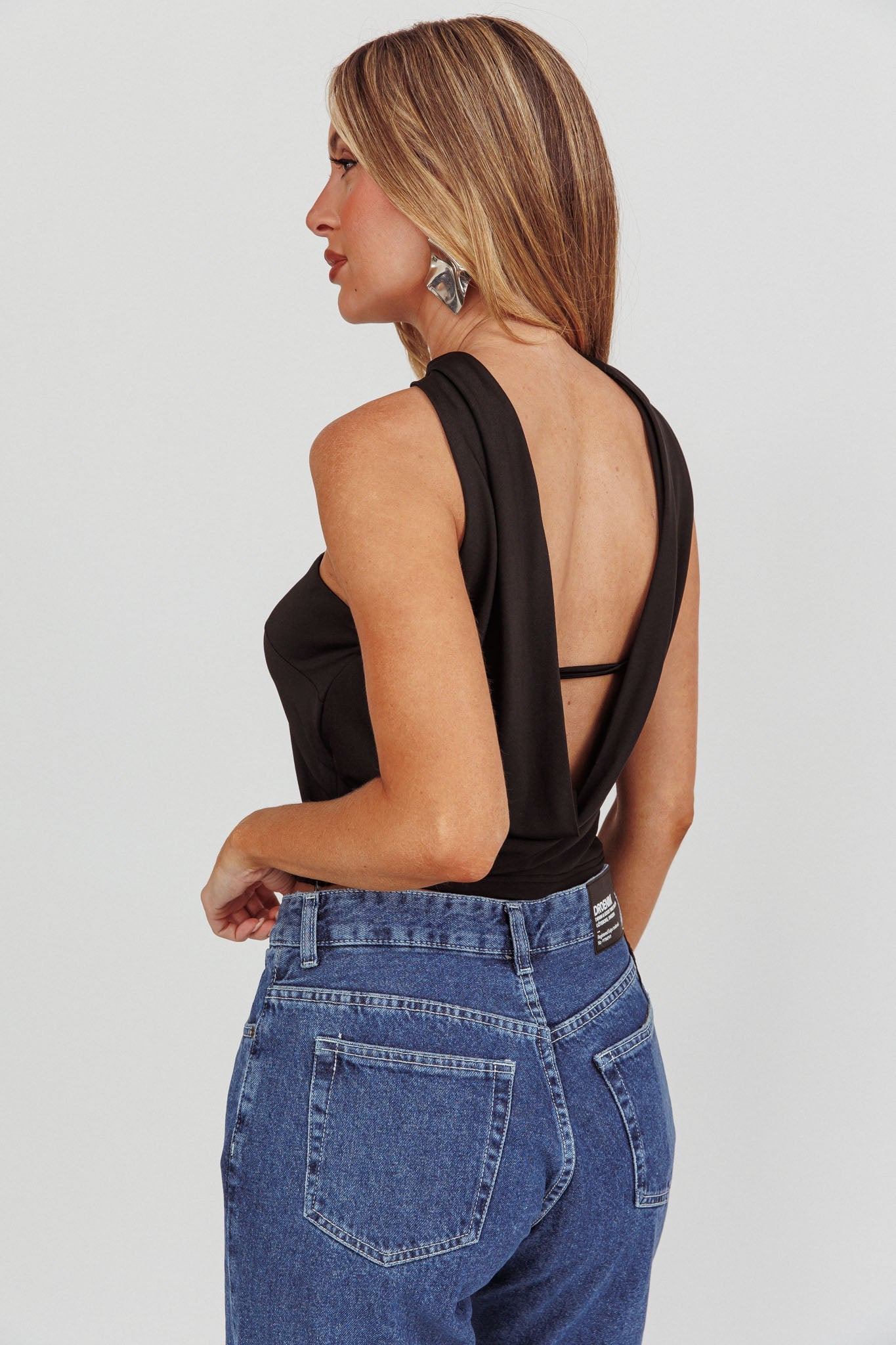 Top Damsel Reverse Halter Neck Nero