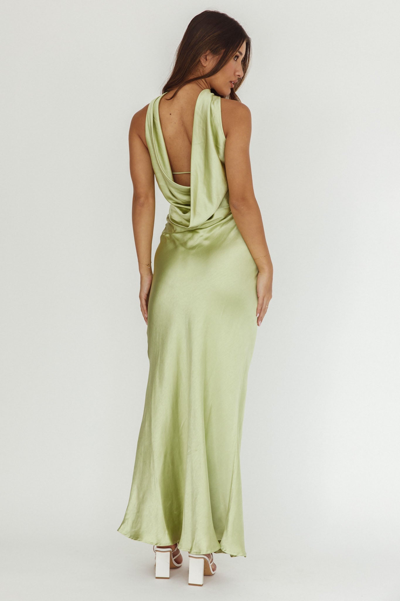 Abito lungo Damsel Reverse Halter Pistachio