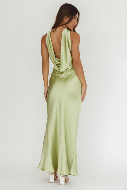 Abito lungo Damsel Reverse Halter Pistachio
