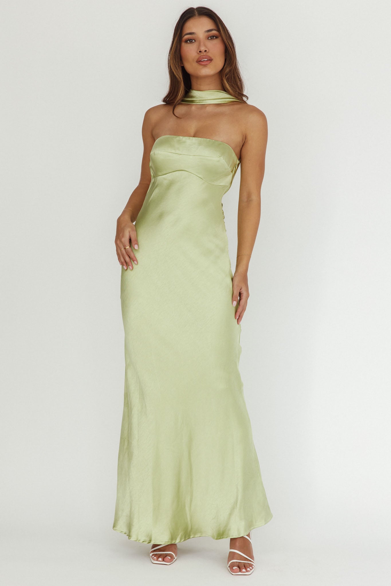 Abito lungo Damsel Reverse Halter Pistachio