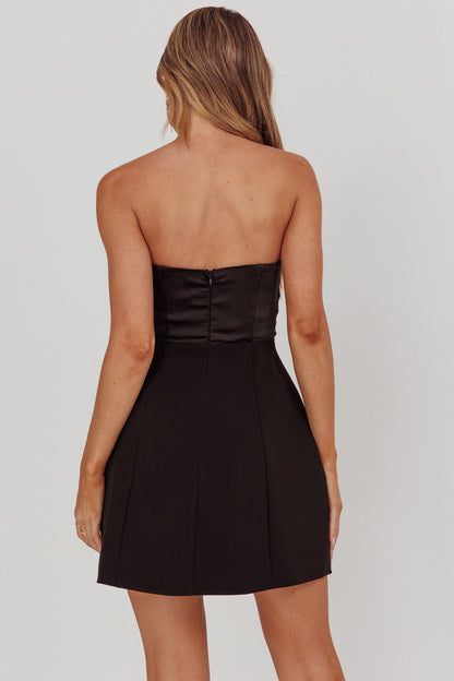 City Of Stars Mini abito senza spalline nero