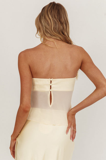 Jerica Top senza spalline trasparente in vita Butter