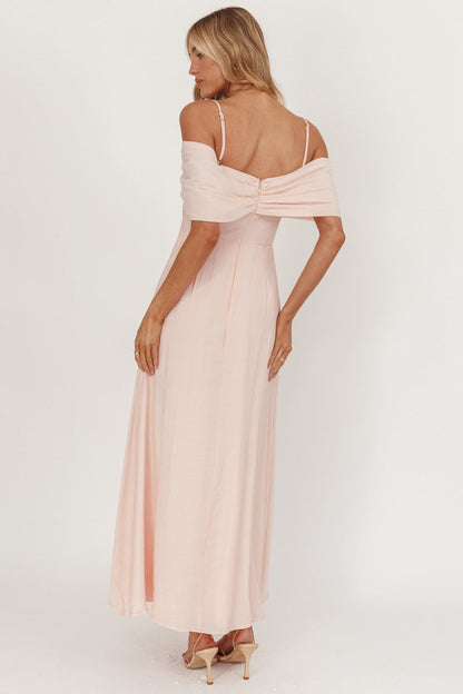 Lillibet Abito midi con fiocco e busto annodato rosa