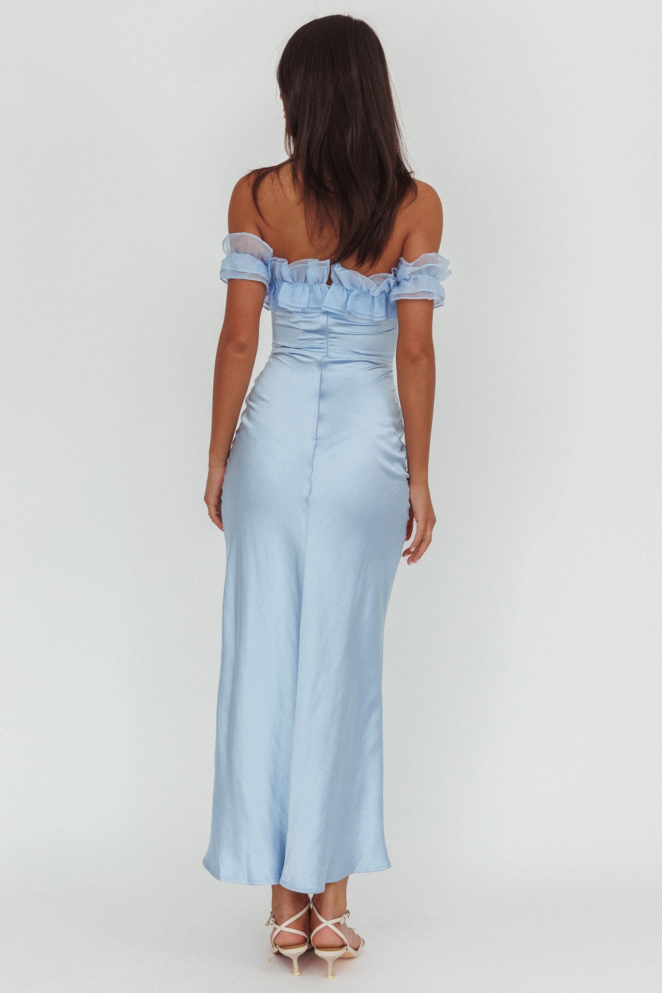 Abito lungo Summerfield con spalle scoperte blu