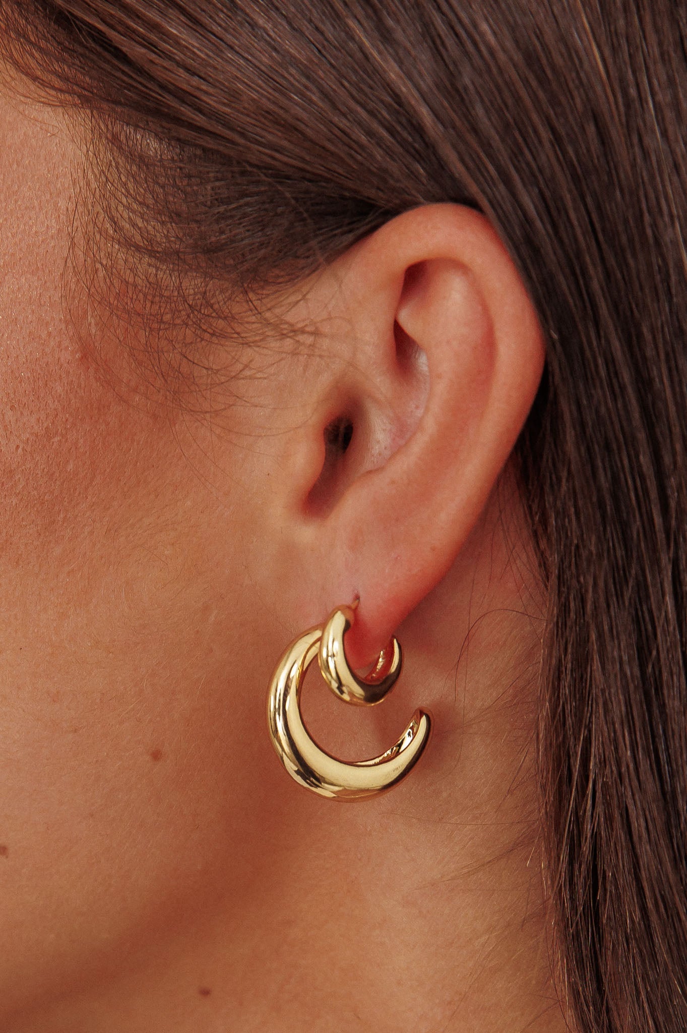 Set di orecchini a mezzo cerchio Cece placcati oro