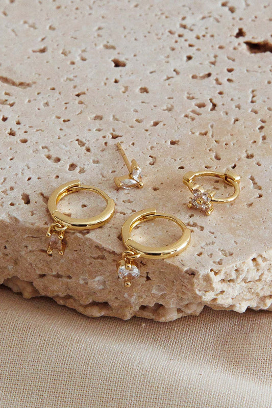 Set di orecchini con cristalli Treasures in oro