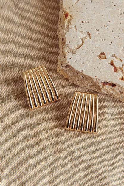 Orecchini geometrici Parker Ridged in oro