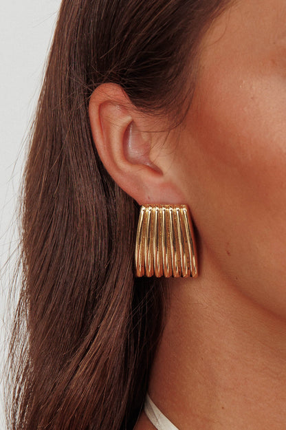 Orecchini geometrici Parker Ridged in oro