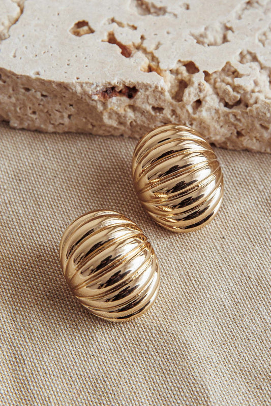 Orecchini Shelly Ribbed Curve in oro