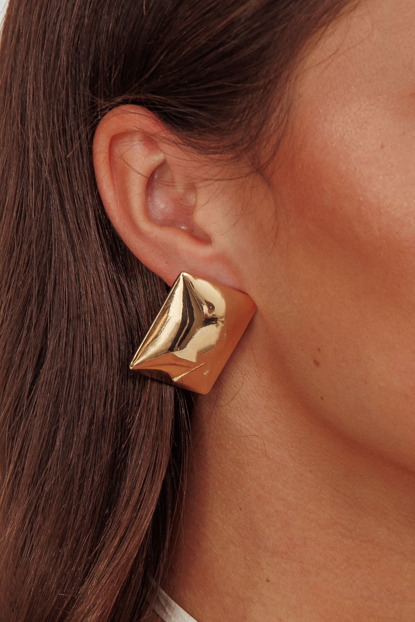 Orecchini rettangolari cabochon Hendrix in oro
