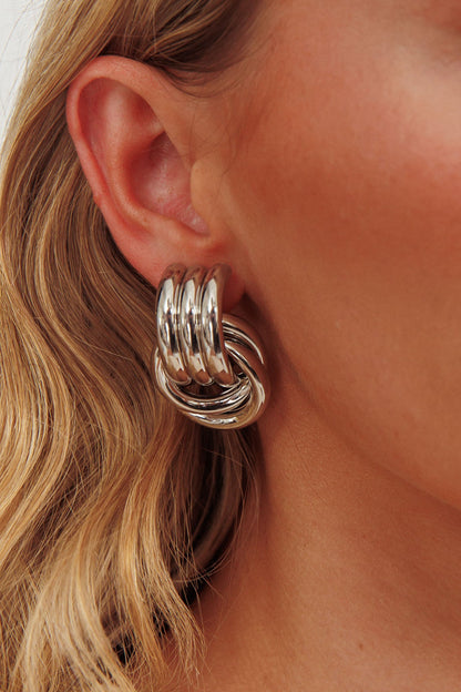 Orecchini Georgina Loop Argento Scuro