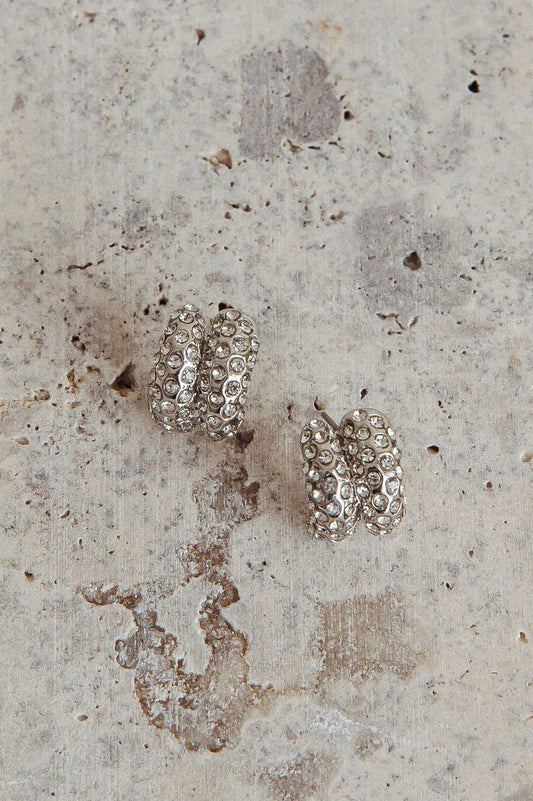 Orecchini Eliza Pave in argento con diamanti