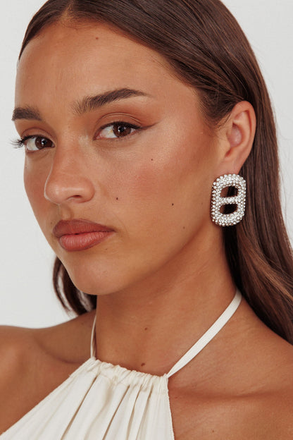 Orecchini Glitz Pull Tab Silver Diamond