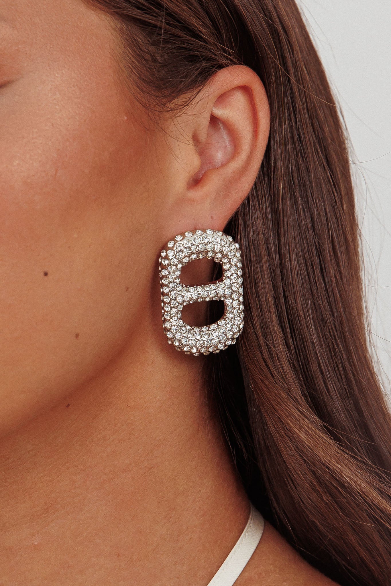Orecchini Glitz Pull Tab Silver Diamond