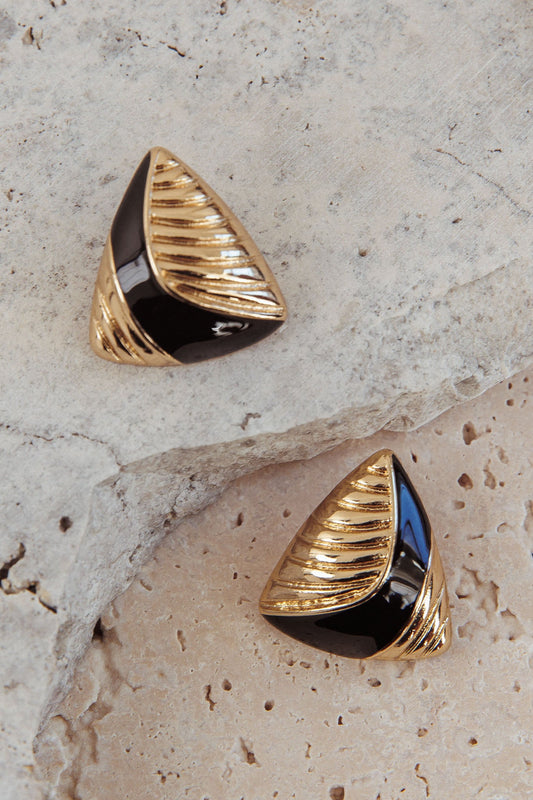 Orecchini Beverly Triangle Oro/Nero