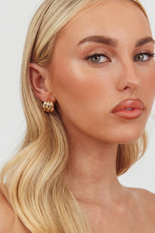 Orecchini Melanie Ridged in oro