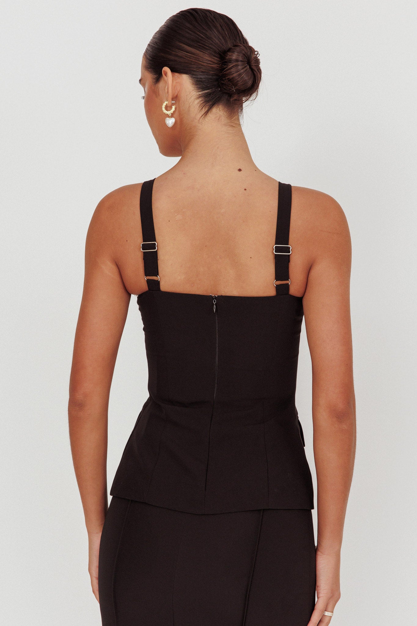 Top senza maniche con cerniera frontale Like I Do, nero