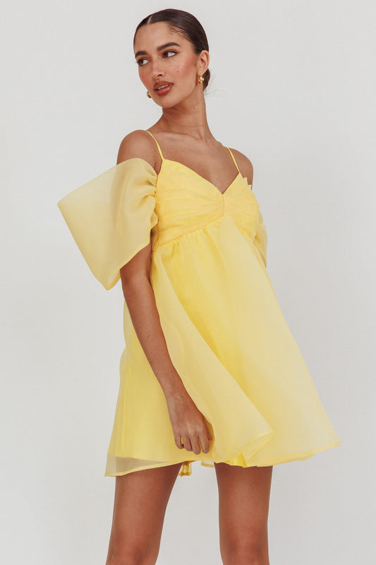 Little Liar Mini abito in organza giallo