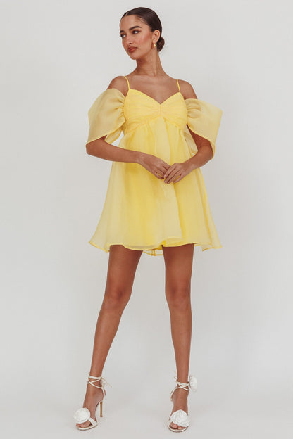 Little Liar Mini abito in organza giallo