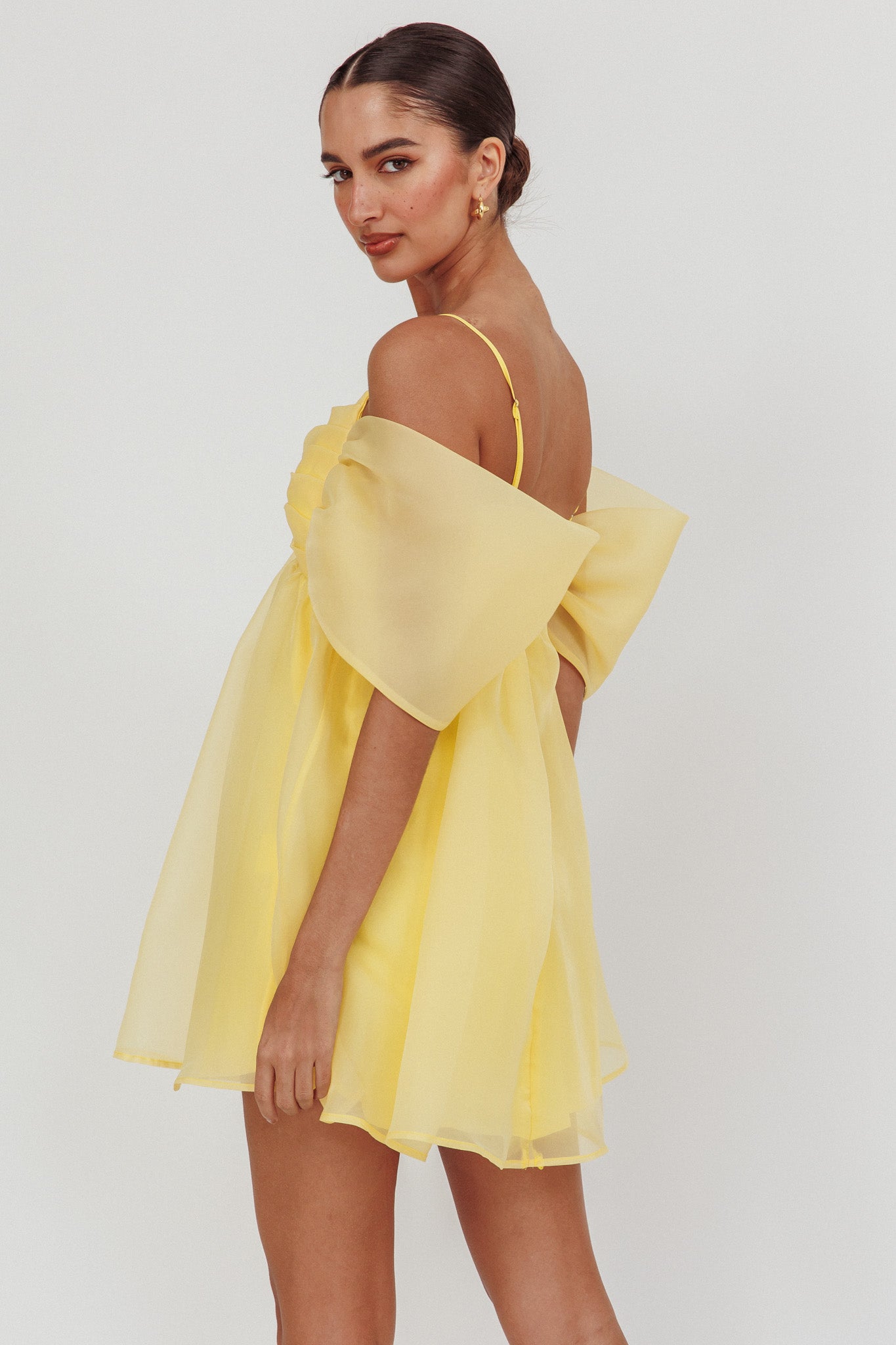 Little Liar Mini abito in organza giallo