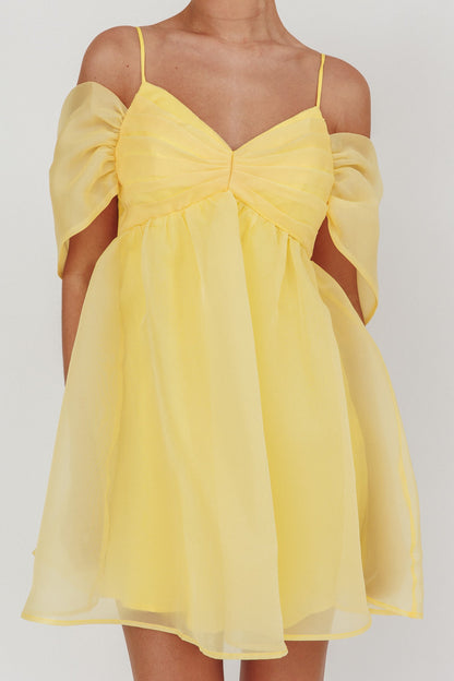 Little Liar Mini abito in organza giallo