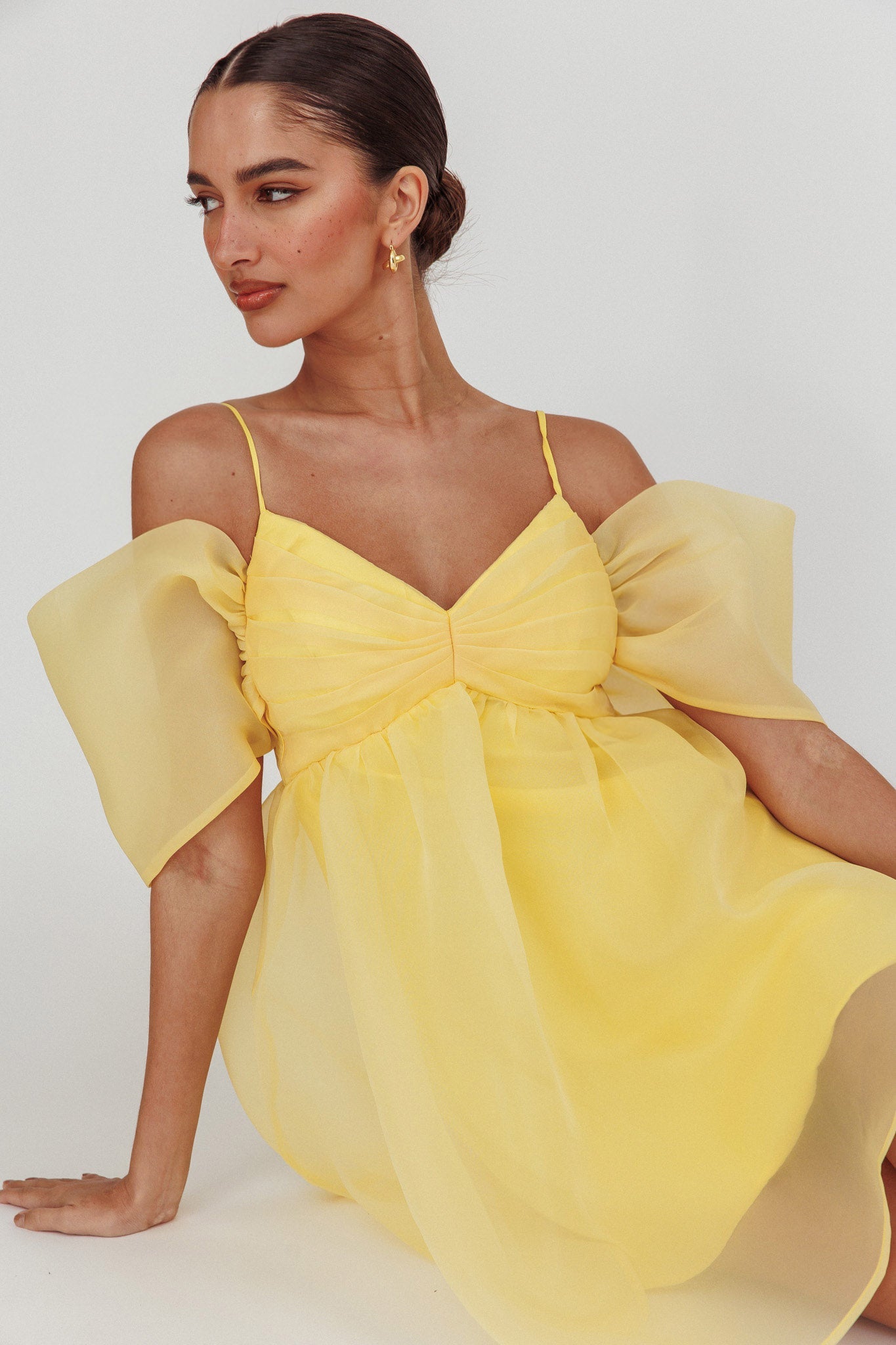 Little Liar Mini abito in organza giallo