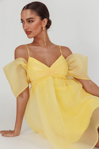 Little Liar Mini abito in organza giallo