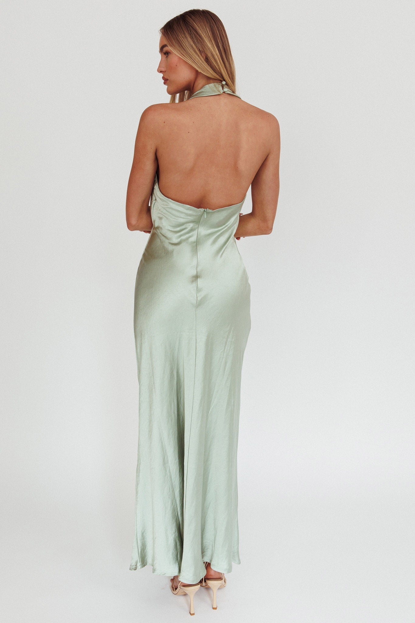 Abito lungo con scollo all'americana Element Matcha