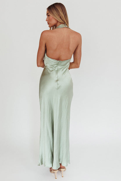 Abito lungo con scollo all'americana Element Matcha