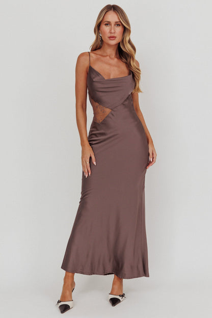 Abito con scollo a cappuccio e cut-out Emmerson grigio caldo