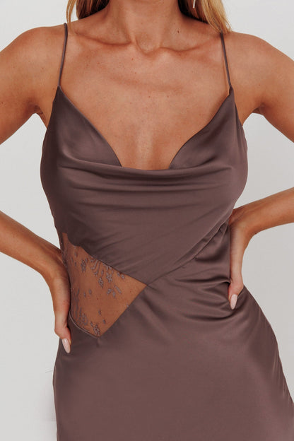 Abito con scollo a cappuccio e cut-out Emmerson grigio caldo