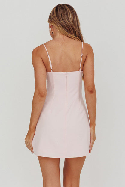 So Good Mini Dress con bottoni sul davanti rosa ghiaccio