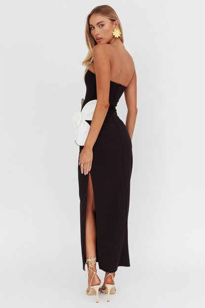 Abito lungo oversize a fiori No Competition nero