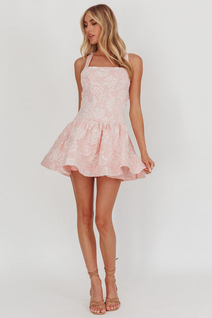 Party Fever Mini abito incrociato sulla schiena Jacquard rosa