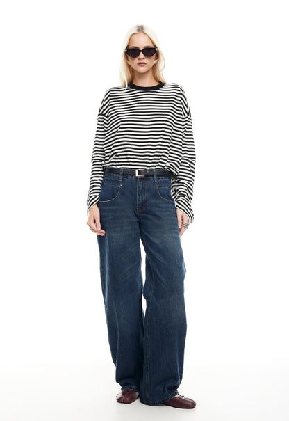 LIONESS Bloom Maniche lunghe Onyx Stripe