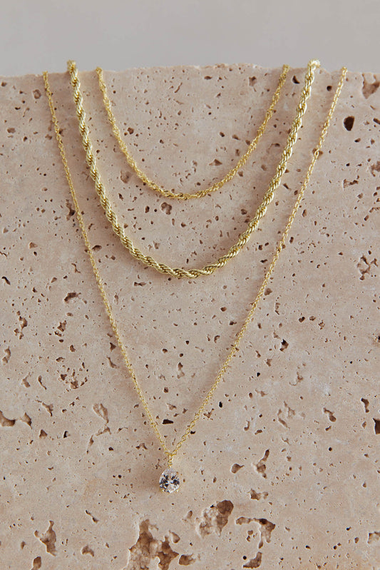 Collana con ciondolo in cristallo Aubrey in oro