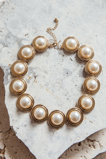 Collana Chelsea Pearl Circle Oro/Perla