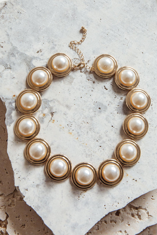 Collana Chelsea Pearl Circle Oro/Perla