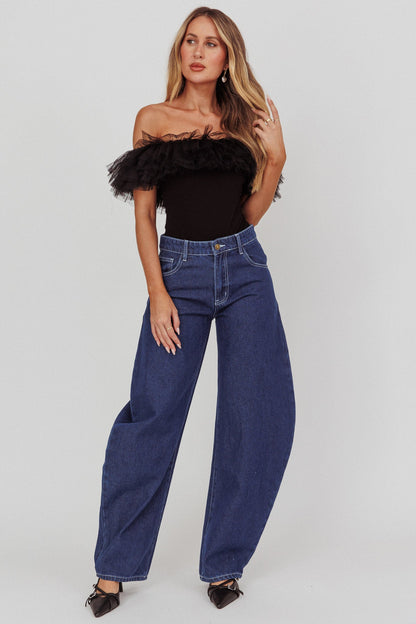 Body in tulle con spalle scoperte Opera Night nero