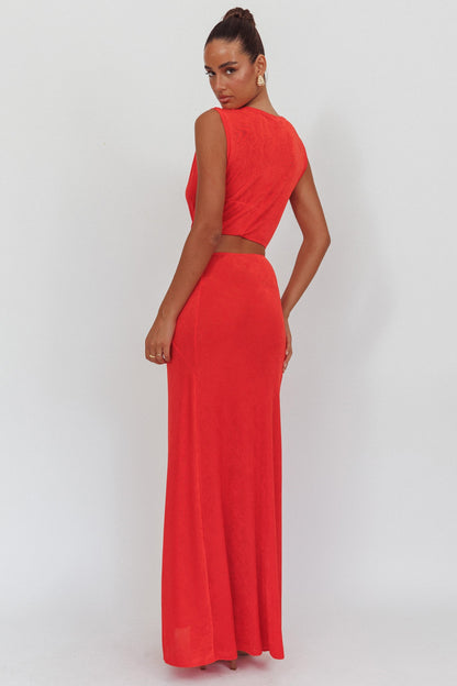 Abito lungo Mimosa Twist Waist Corallo