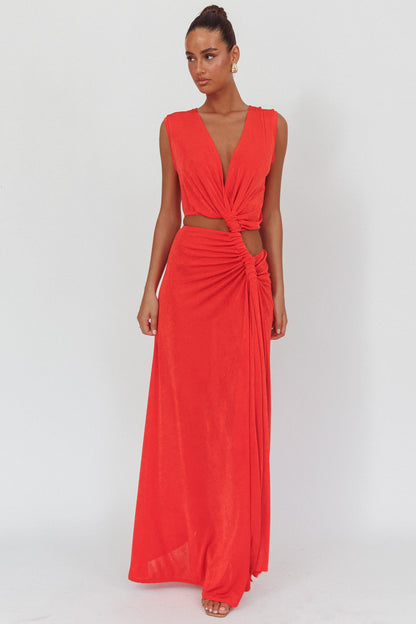 Abito lungo Mimosa Twist Waist Corallo